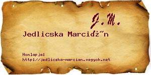 Jedlicska Marcián névjegykártya